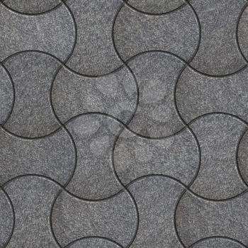 Decorative Wave Gray Figured Pavement. Seamless Tileable Texture.