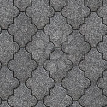 Manufactured Gray Figured Pavement. Seamless Tileable Texture.