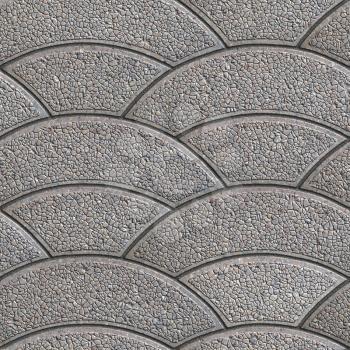 Gray Granular Wavy Arcuate Figured Paving Slabs. Seamless Tileable Texture.