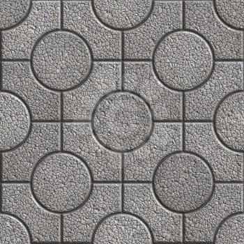 Grey Paving Slabs with Curly. Seamless Tileable Texture.