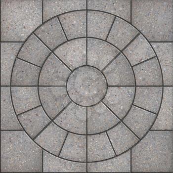 Gray Pavement  Slabs in the Form of Circle. Seamless Tileable Texture.