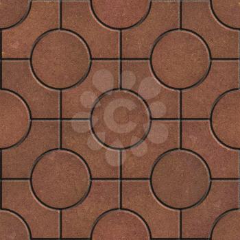 Brown Pavement - Circles inside Squares. Seamless Tileable Texture.