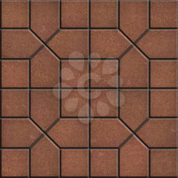 Brown Pavement Slabs Laid in Pattern. Seamless Tileable Texture.