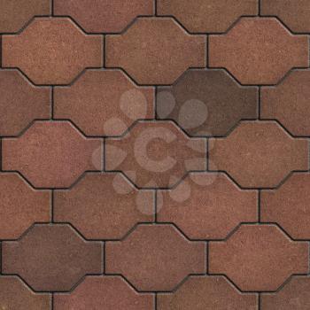 Decorative Brown Brick Pavers. Seamless Tileable Texture.