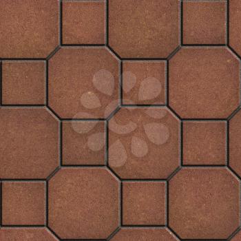 Brown Tiles - Octagons with Squares. Seamless Tileable Texture.