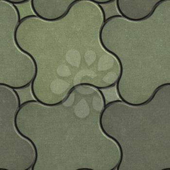 Paving Stone in the Shape of Quatrefoil in Marsh Color Tones. Seamless Tileable Texture.