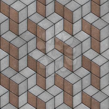 Gray and Brown Rhomb Combined Slabs. Seamless Tileable Texture.