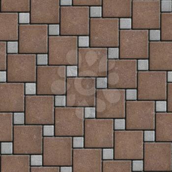 Brown and Gray Pavement Square Shape. Seamless Tileable Texture.