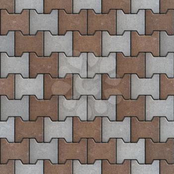 Brown and Gray Decorative Paving. Seamless Tileable Texture.
