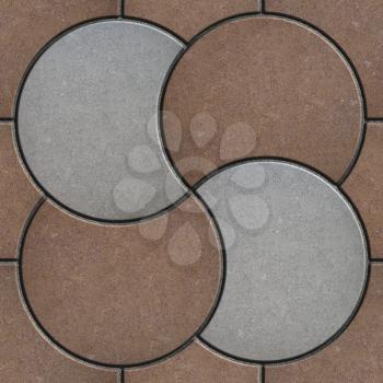 Brown and Gray Pavement  in the Form of a Circle. Seamless Tileable Texture.