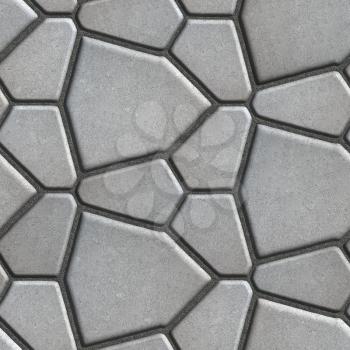 Gray Paving Slabs in the Form of Polygons Different Size. Seamless Tileable Texture.