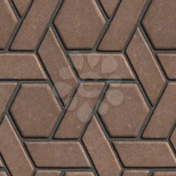 Brown Paving Slabs Built of parallelograms and hexagons. Seamless Tileable Texture.