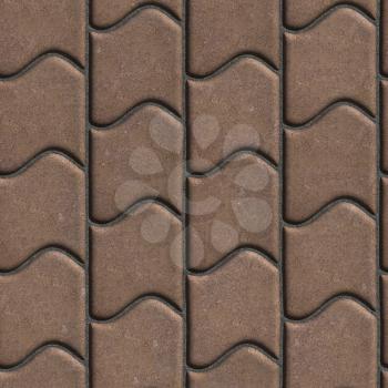 Brown Paving Slabs of the Wavy Form. Seamless Tileable Texture.