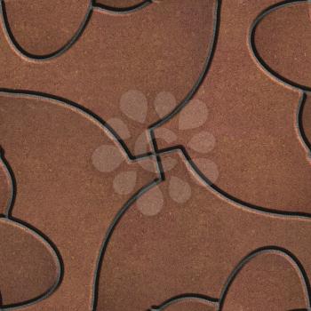 Brown Paving in the Form of Fish. Seamless Tileable Texture.