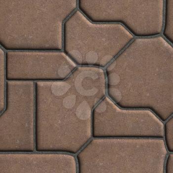 Brown Paving Slabs of the Figures Various Shapes - Mimic Natural Stone. Seamless Tileable Texture.