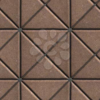 Brown Paving Slabs in the Form of Squares Different Shape. Seamless Tileable Texture.