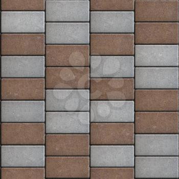 Brown  Paving Consisting of  Rectangles Laid Out in a Chaotic Manner. Seamless Tileable Texture.