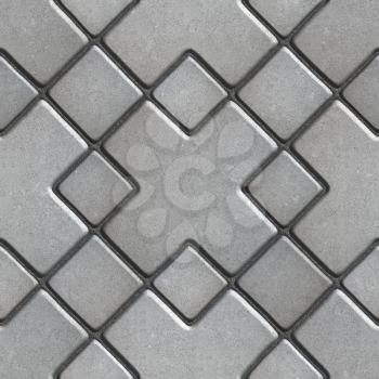 Gray Paving  Slabs as Large Rhombuses with a Cross in the Center. Seamless Tileable Texture.