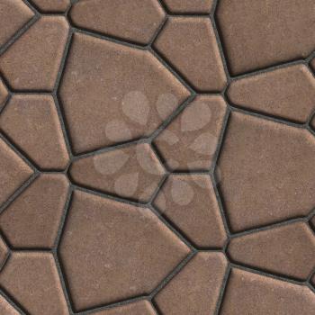 Brown Paving Slabs in the Form Polygons of Different Value. Seamless Tileable Texture.