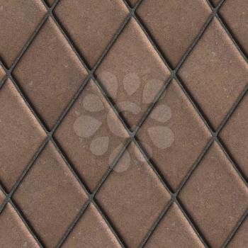 Paving  Slabs Brown Laid in the Form of Rhombuses.  Seamless Tileable Texture.