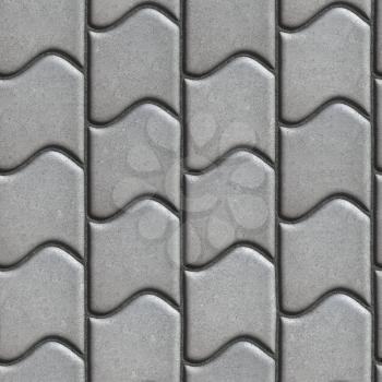 Grey Paving Slabs of the Wavy Form. Seamless Tileable Texture.