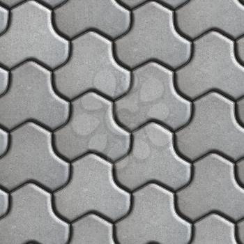 Gray Pavement of Combined Hexagons. Seamless Tileable Texture.