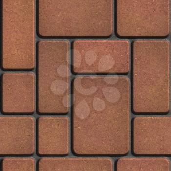 Brown Tiles of Different Rectangular Shapes. Seamless Tileable Texture.