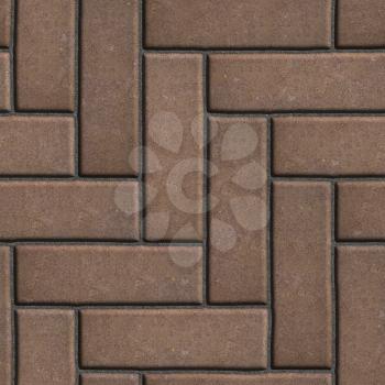 Brown Paving Slabs as Parquet. Seamless Tileable Texture.