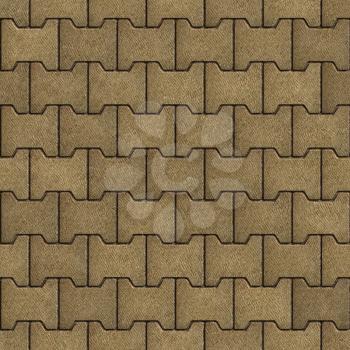 Sand Color Figured Paving Slabs. Seamless Tileable Texture.