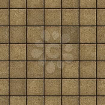 Square Pavement in Sand Color. Seamless Tileable Texture.