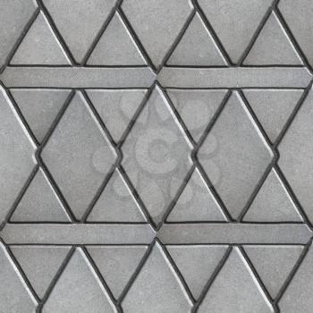 Gray Paving Slabs Built of Rhombuses and Rectangles. Seamless Tileable Texture.