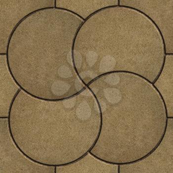 Sand Color Pavement in the Form of a Circle. Seamless Tileable Texture.