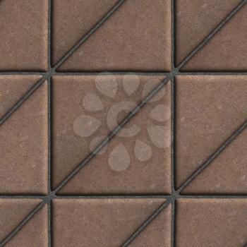 Brown Paving Slabs in the Form Square of a Triangle, Laid Diagonal. Seamless Tileable Texture.