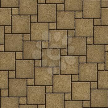 Sand Color Pavement of Square Shape Different Size. Seamless Tileable Texture.