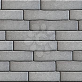 Gray Pavement in Brickwork Form. Seamless Tileable Texture.