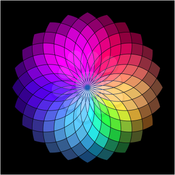 Rainbow style vector wheel. Color Creative Abstract Flower