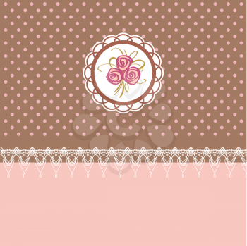 Cute greeting vector card with roses element design for birthday