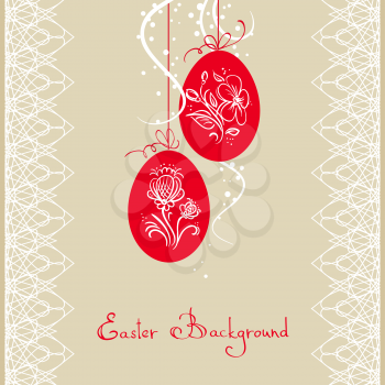 easter card with red eggs
