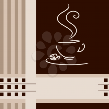 coffee cup on creative menu background 