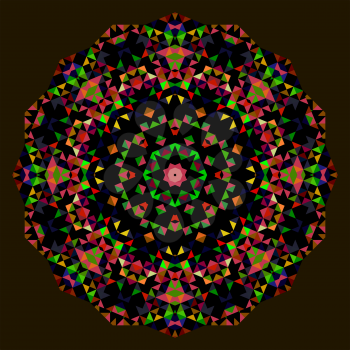 Digital Mosaic Circle. Creative Colorful style vector wheel. Red Green Blue Orange Black Dominant Color