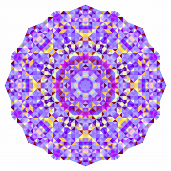 Digital Mosaic Circle. Creative Colorful style vector wheel. Red Blue Lilac Yellow Orange Pink Violet White Dominant Color