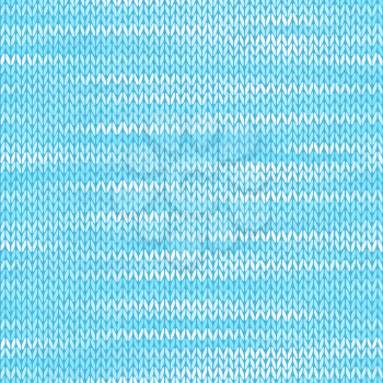 Style Seamless Knitted Melange Pattern. Blue White Color Vector Illustration