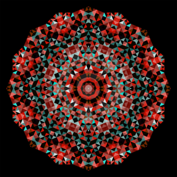 Abstract Flower. Creative Colorful style vector wheel. Red Emerald Green Black Dominant Color