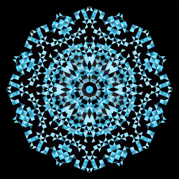 Abstract Flower. Creative Colorful style vector wheel. Blue Black Dominant Color