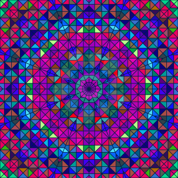 Abstract Colorful Digital Decorative Flower. Geometric Contrast Line Star and Blue Pink Green Color Artistic Backdrop