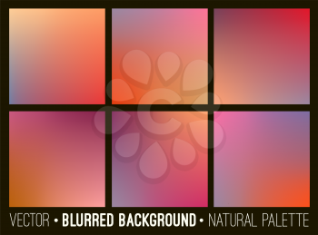 Abstract backgrounds set. Smooth blurred template design for creative decor covers, banners and websites