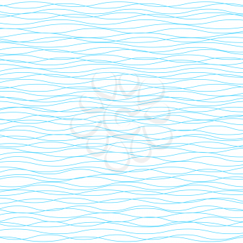 Wavy vector background. Abstract fashion pattern. Blue and white color. Light horizontal wave striped texture