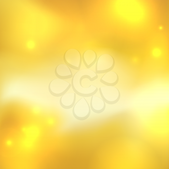 Yellow abstract background with light spots and stars. Honey color.