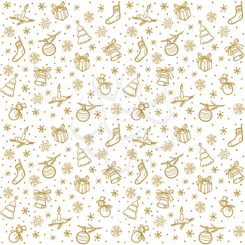 Christmas seamless vector background. Light decorative pattern. Happy New Year design.