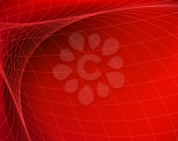 Geometric structure. Network in red space. Abstract technology banner.
